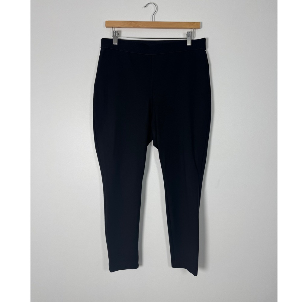 Classic Talbots 14P Soho Ankle Pants‎ Women 14 Petite Black Pull On Ponte Slim